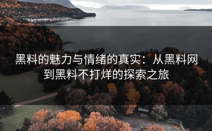 黑料的魅力与情绪的真实：从黑料网到黑料不打烊的探索之旅