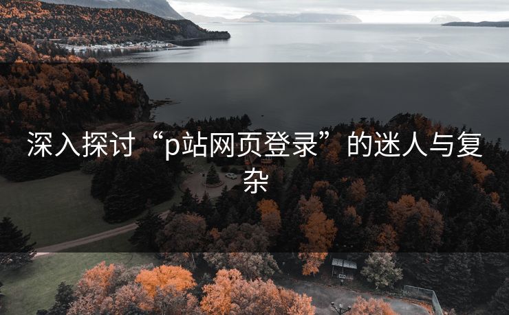 深入探讨“p站网页登录”的迷人与复杂