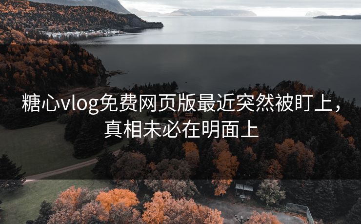 糖心vlog免费网页版最近突然被盯上，真相未必在明面上
